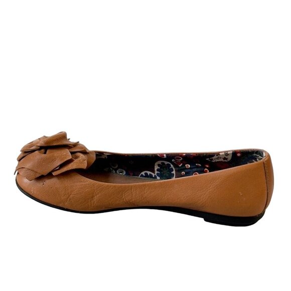 RAS Euforia Womens Tan Vintage Leather Ballet Flats Leather Rosette Size 39 US 9 - Picture 8 of 13